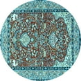 thumbnail image 1 of Ahgly Company Indoor Round Animal Light Blue Traditional Area Rugs, 6' Round, 1 of 4