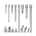 thumbnail image 1 of Juego De Llaves De Tubo De 15 Pzs Y 8 Varillas De Extension Plateadas, 1 of 5