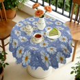 thumbnail image 4 of Round Tablecloth 60 Inch Wrinkle Free Table Cover Daisy Kitchen Dining Table, 4 of 5