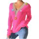 thumbnail image 2 of Suéter de cuello en V para mujer, suéter suelto de invierno liso, suéter de manga larga con cuello redondo, tops de poliéster para mujer, 2 of 6