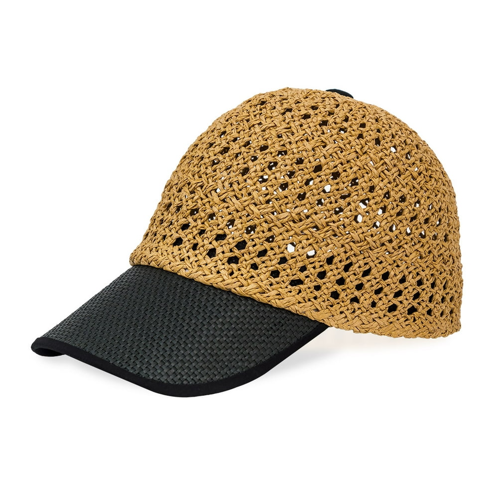 WOMEN'S WOVEN STRAW BASEBALL CAP