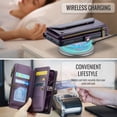 thumbnail image 6 of Crossbody for iPhone 17 Pro Case Wallet【RFID Blocking】with 7-Card Holder Zipper Bills Slot, Soft PU Leather Magnetic Shoulder Wrist Strap for iPhone 17 Pro Wallet Case Women, 6 of 12