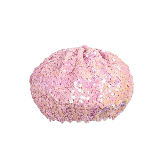 Béret Métallique Extensible à Paillettes pour Femmes, Bonnet de Fête Brillant