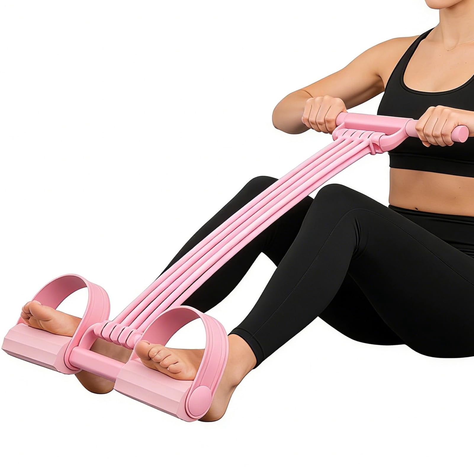 Pedal Resistance Bands with Handles, Elastic Pull Rope Fitness, Multifunction Yoga Resistance Band, Portable Home Gym Alternative