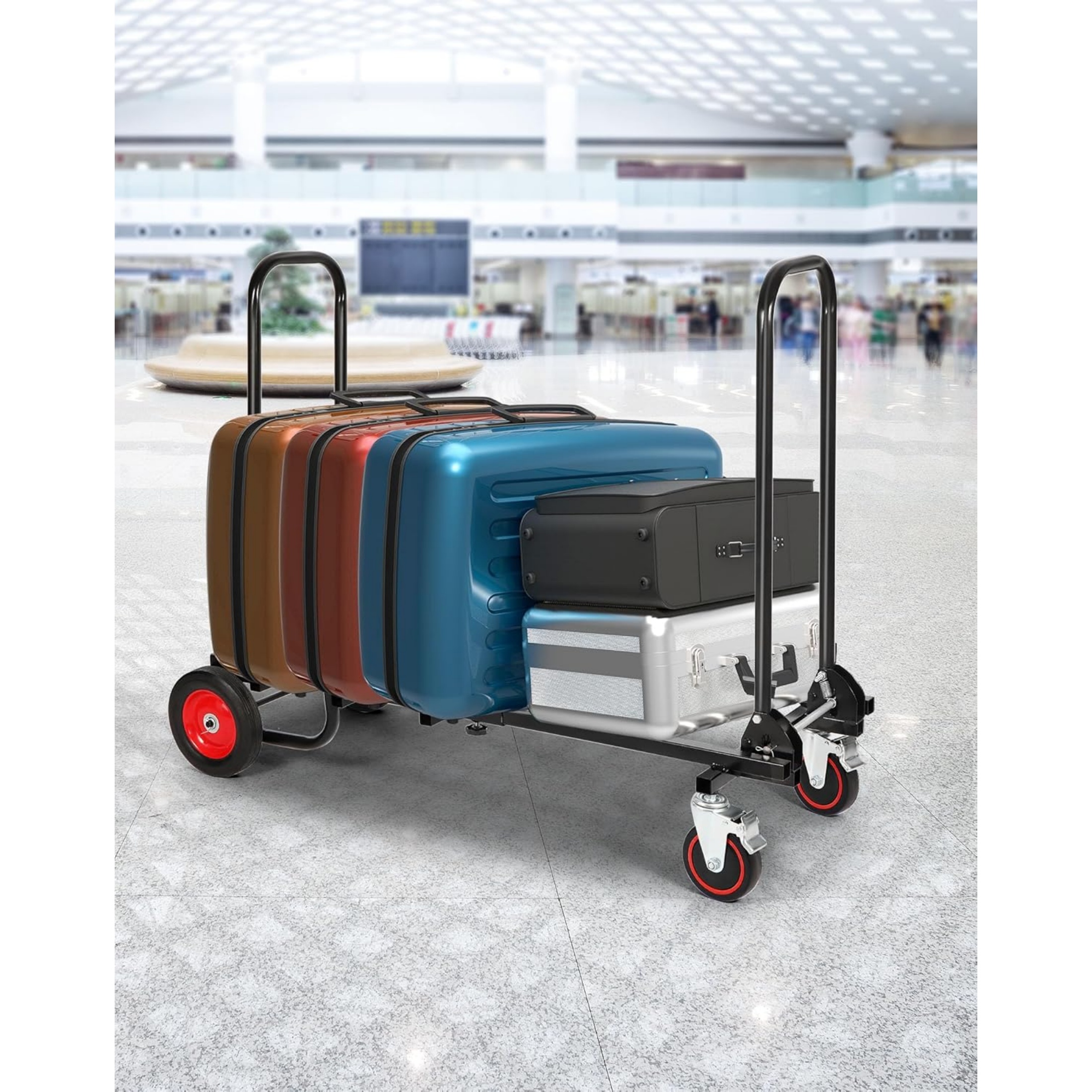 RedSwing Folding Hand Truck – 8-in-1 Convertible Heavy-Duty Dolly Cart with R-Trac Wheels, 330 lbs Capacity