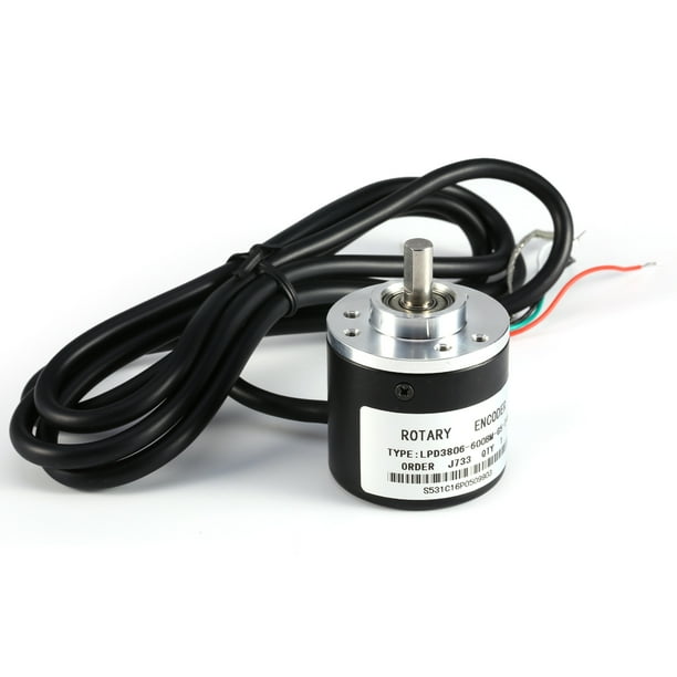 Codificador rotativo incremental 600P/R, codificador fotoeléctrico de 2 fases 5V-24V, codificador de eje de 6 mm Fuentes de alimentación de voltaje amplio Ecomeon no