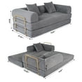 thumbnail image 4 of 2-in-1 Foldable Sofa Bed 75 Inch Folding Couch Convertible Compressed Sleeper Sofabed Memory Foam Faux Fur Upholstered Cloud Couch Mattress Bed 2 Pillows Grey Ash, 4 of 10