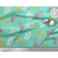 thumbnail image 2 of Soimoi Green Cotton Poplin Fabric Leaves & Berries Fruits Print Fabric by Yard 56 Inch Wide, 2 of 3