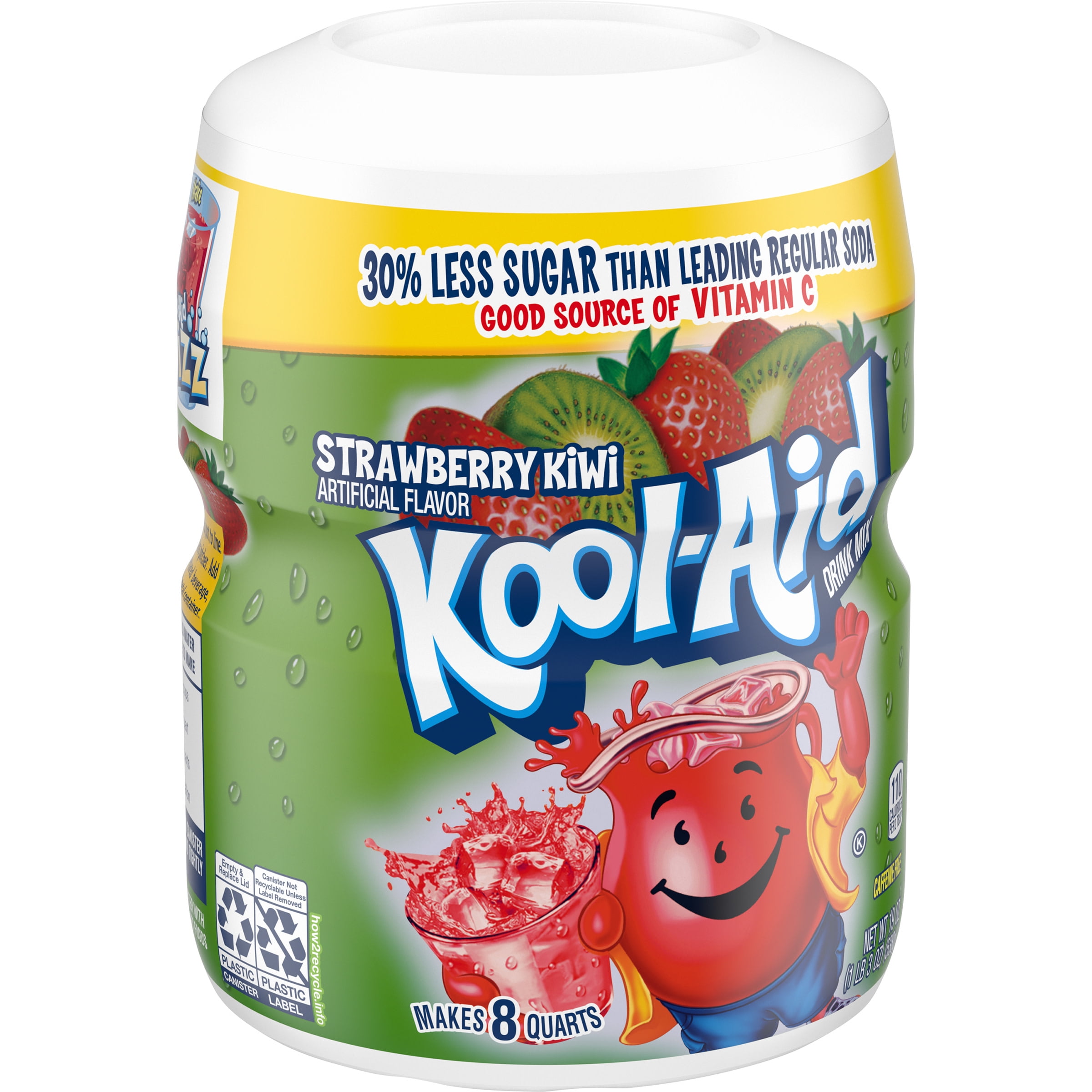 KoolAid Sweetened Strawberry Kiwi Powdered Drink Mix, Caffeine Free