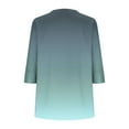 thumbnail image 5 of Jsaierl Tops for Women 3/4 Sleeve Cotton Linen Casual Button Up V Neck Shirts Cute Print Ladies Blouses Classic T-shirts Top S-2XL, 5 of 6