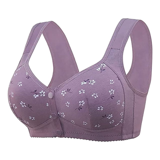 EIMELI WTN Women Lace Front Button Shaping Cup Adjustable Shoulder Strap Large Size Underwire Bra