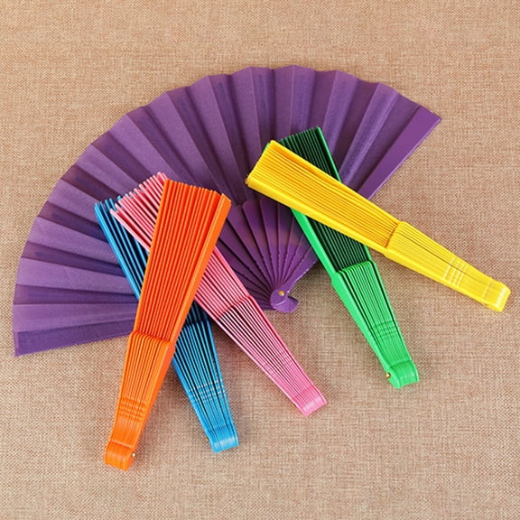 Yesbay Floral Lace Folding Fan Strong Structure Portable Handheld Fan for Weddings Parties Travel