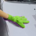 thumbnail image 2 of 2 guantes de lavado de microfibra de 5 dedos, guantes de limpieza exterior interior del coche, kits de esponja de lavado de chenilla para limpiar el punto apretado de la rueda, 2 of 5