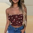 thumbnail image 4 of Haut Tube pour Femmes, Haut Sans Manches et Sans Bretelles en Polyester Uni avec Bande Élastique, Longueur Régulière, Rouge Vin, pour un Usage Quotidien Décontracté, 4 of 5