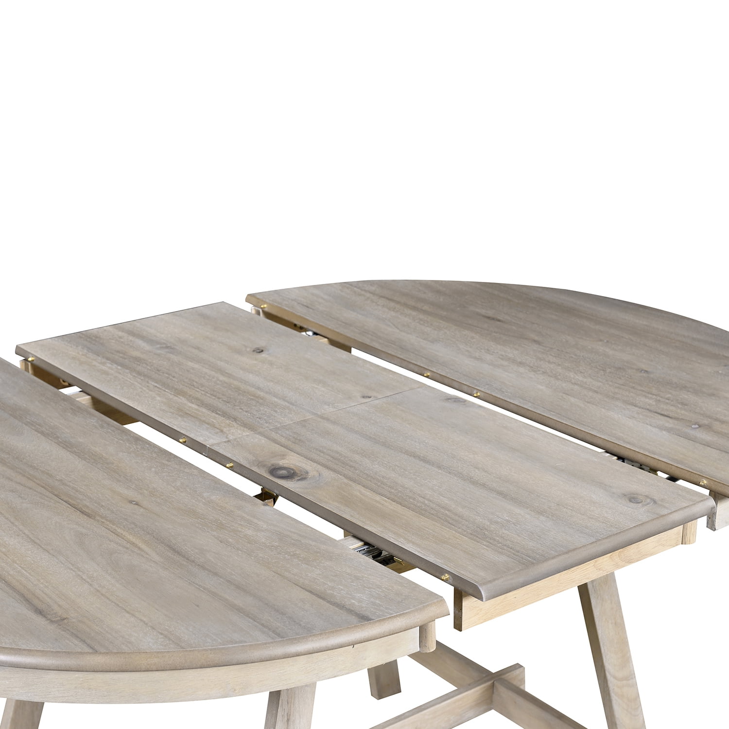Kadyn 5-Piece Wood Dining Table Set, Round Extendable Dining Table with 4 Dining Chairs, Solid Wood Dining Room Table Set for Dining Room, Natural Wood Wash Kadyn 5-Piece Wood Dining Table Set, Round Extendable Dining Table with 4 Dining Chairs, Solid Wood Dining Room Table Set for Dining Room, Natural Wood Wash