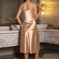 thumbnail image 7 of Tnhcen Women's Backless Solid Silk-like Sleep Dress Spaghetti Strap Nightgown with Loose Fit for S-2XL Chic Home & Casual Wear, 7 of 7