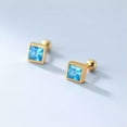 thumbnail image 5 of QQTDFG 925 Sterling Silver Square Blue CZ Screw Back Stud Earrings 6mm A1003-Silver, 5 of 6
