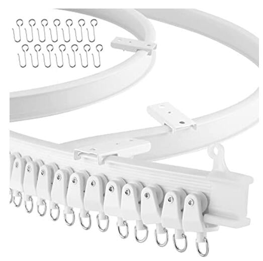 Flexible Bendable Ceiling Curtain Track, White Curved Ceiling Mount ...