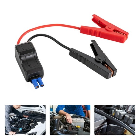 12V 600A EC5 Battery Clamp for 12V Gasoline Cars,5 Anti-protection,Pure Copper Gold Plated,Red/Black,17.72in Cable
