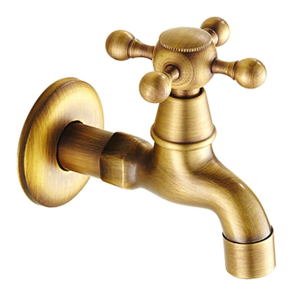 Antique Brass Single Copper Faucet Wash Basin Water Tap for Kitchen ...