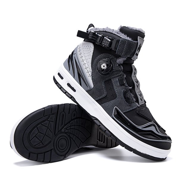 Botas de moto de invierno para hombre y mujer y zapatos de moto.,Negro gris,37