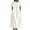 White, variant on Womens Cotton Linen Dresses 2025 Summer Maxi Dress Boho Short Sleeve Crew Smocked Flowy Long Dress