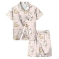thumbnail image 1 of MIASHUI Easter Egg Print Girls Pajama Set Playful Home Wear Daily Outfit For Children Light Pink,4-5 Years, 1 of 4