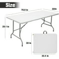 thumbnail image 4 of 1pc 4ft/6ft Fold-in-Half Heavy Duty Plastic Folding Table, Portable Utility Table with Handle for Indoor & Outdoor, Camping, Party, Wedding, Tailgating, Crafting, Great Housewarming & New Year Gift, 4 of 10