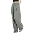 thumbnail image 3 of Lucakuins, pantalones de traje de pierna ancha para mujer, pantalones sueltos casuales elásticos de Color sólido para el trabajo, ropa de calle de oficina Lucakuins  moda, 3 of 9