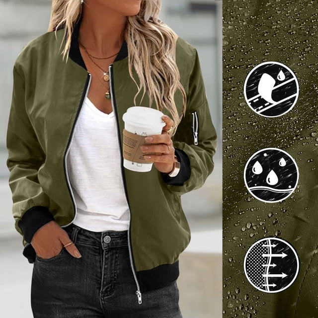 KIHOUT Women's Waterproof Windproof Lightweight Jacket - Breathable Outdoor Rain Coat with Lining for Spring Fall Weather Protection