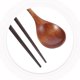 thumbnail image 5 of 1 juego de vajilla de estilo japonés con palillos y cucharas de madera, cubiertos de cocina, 5 of 7