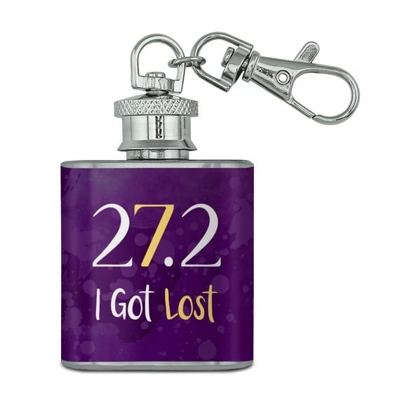 27.2 Marathon I Got Lost Funny Runner Stainless Steel 1oz Mini Flask Key Chain