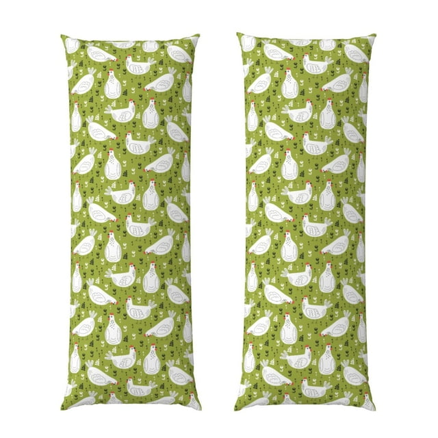 Balery Lovely Chickens Funda Protectora para Almohada Corporal de Algodón Hipoalergénico con Cierre(55 x 21 pulgadas), Almohadas No Incluidas