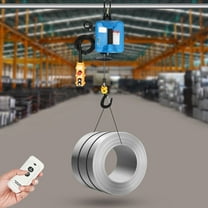 110V Portable Electric Hoist Winch Engine Crane Lifting ww/ 2 Remotes 1100lbs