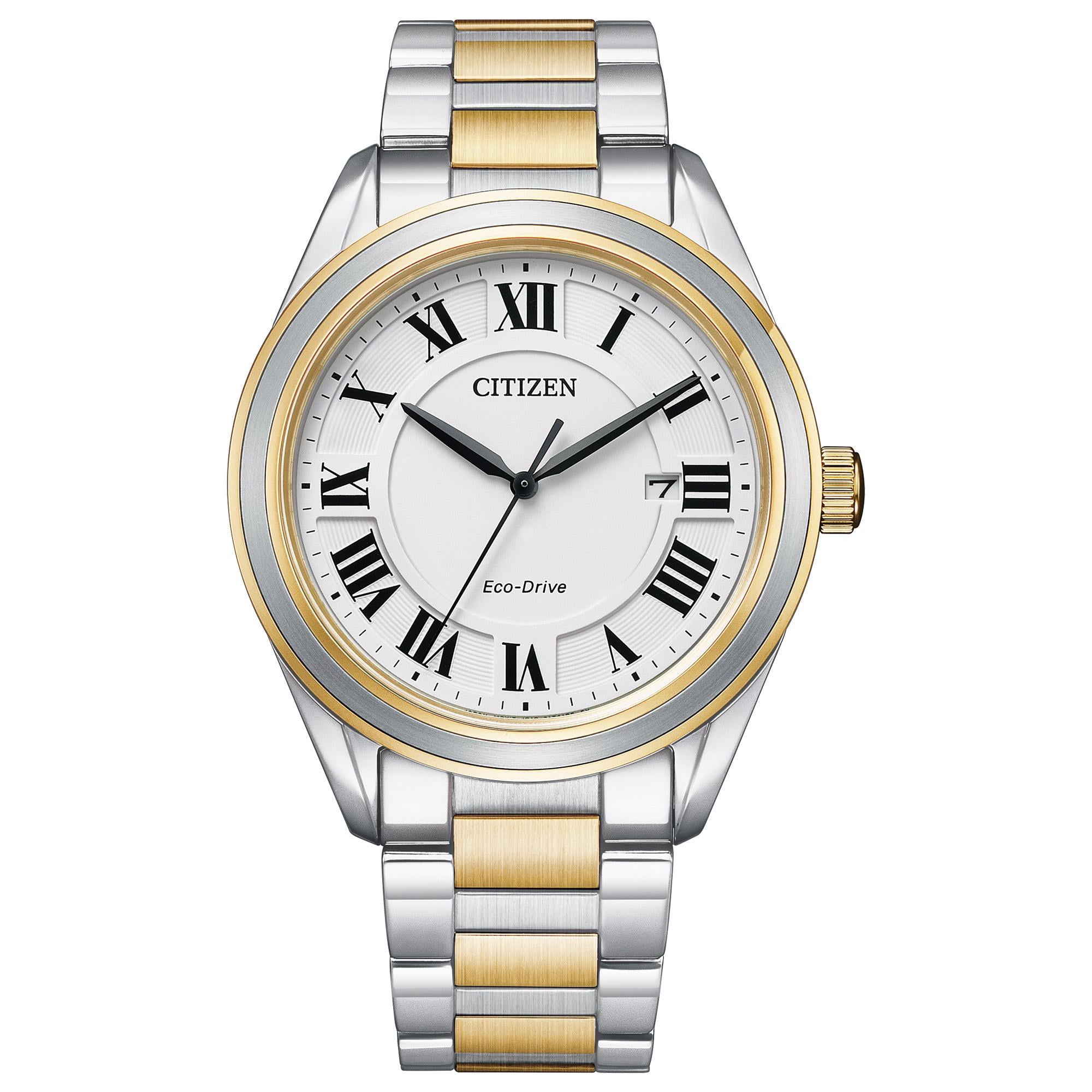 Citizen Eco-Drive 42mm Black PVD Steel Gray Dial Quartz Mens