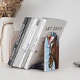 thumbnail image 6 of Picia Christmas Horse Pattern Wood Bookends for Shelves,Non-slip Bookends, Heavy Duty Wooden Bookend Support,1 Pair, 6 of 8
