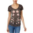 thumbnail image 2 of Camiseta estampada con adornos I-N-C negra pequeña estilo Camiseta gráfica, 2 of 2
