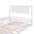 thumbnail image 3 of Bellemave Full Size Platform Bed with Adjustable Trundle Wooden Full Bed Frame with Headboard, Full Bed with Twin Pop-up Trundle forTeens, Adults No Box Spring Needed, White, 3 of 11