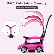 Licensed Mercedes Benz Push Car for Toddlers by OLAKIDS, 3 in 1 Baby Stroller Sliding Walking Car with Canopy, Parent Control Handle, Horn, Storage, Foot-to-Floor Ride on Toys for Boys Girls