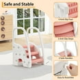 thumbnail image 3 of Juiluna Toddler Step Stool for Bathroom Sink, Kids 3 Step Stool with Safety Handles, Three Step Ladder for Kitchen, Bed, Toilet Potty Training, Non-Slip Standing Stool for Baby Learning, Pink, 3 of 9