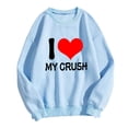 thumbnail image 1 of Bmisegm Sweat à Capuche Imprimé pour Femmes Col Rond Manches Longues Pull Décontracté Bleu Ciel TG, 1 of 3