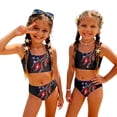 thumbnail image 3 of 4th of July Girls Swimsuit Size 7 2 Piece Set Swim Vacation Girls Bathing Suit Beach Vacation American Flag Stars Striped Bikinis 2026 Summer Girls Clothes Kids Bikini Swim Suit Black 1-2 Years, 3 of 9