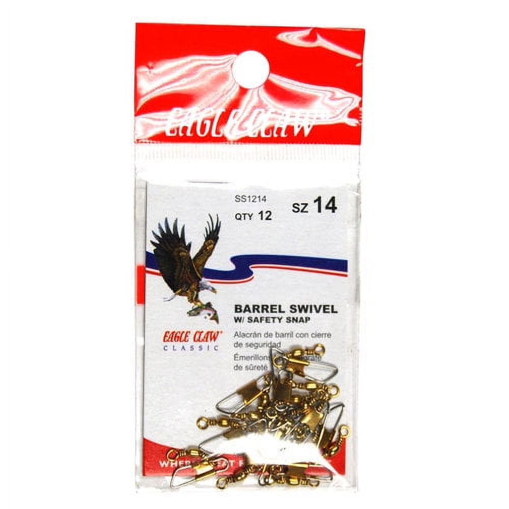 (6 pack) Eagle Claw Barrel Swivel, Brass, Size 14, 12 Pack