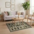 thumbnail image 3 of ODIKA 4'x6' Washable Area Rug Fishing Folk Cabin Motifs Lake Tackle Motif Vintage Border Fish Flowing Dynamic for Home Office, Under Desk, Non-Slip Chair-Friendly, Flatwoven, 3 of 7
