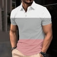 thumbnail image 2 of Camisa Casual de Impresión de Gradiente de los Hombres, Top de Solapa de Manga Corta en Tela de Malla Ligera para el Aire Libre Y el Ocio, Blusa de Suéter Elegante, 2 of 9
