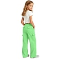 thumbnail image 6 of SJLDQY Girls Cargo Pants Wide Leg Casual Sweatpants Elastic Waist Baggy Pants with Pockets, 6 of 9