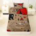 thumbnail image 3 of Erosebridal Boys Girls Camping RV Car Twin Sheet Sets 3pcs,Jungle Animal Bear Bedding For Kids Teens, 3 of 5