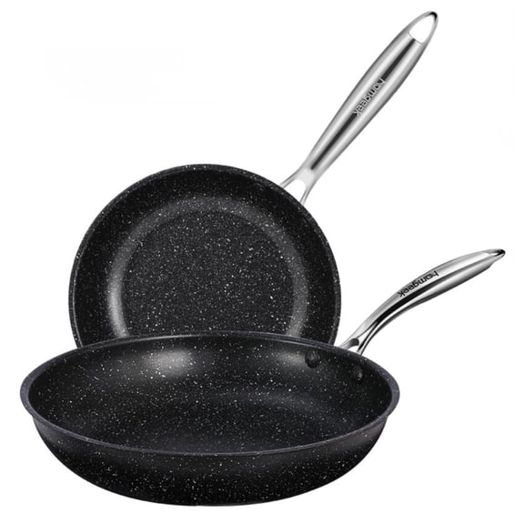 Homgeek 2 Piece Classic Nonstick Frying Pan Set 8in 9.5in Nonstick Pans Black