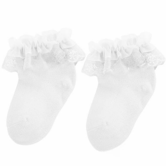 CPNG Baby Boys Girls Turn Cuff Bottie Elegant Double Layer Lace Ruffle Socks Cotton Baby Comfortable and Trendy Socks for Infant Toddler