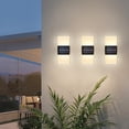 thumbnail image 2 of Lámpara solar para jardín al aire libre, impermeable, para exteriores, luminosa, arriba y abajo, decorativa, para pared, de acrílico, de doble cabezal, 2 of 4